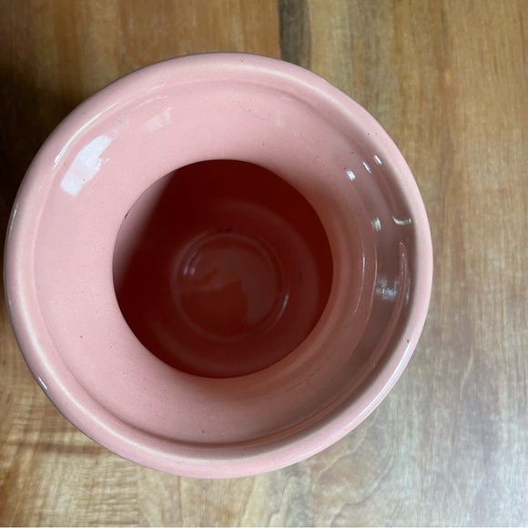 Vintage 90s Haeger Peach Ceramic 5.5" Vase Mauve Post-Modern Deco Sticker Glossy - Picture 4 of 6